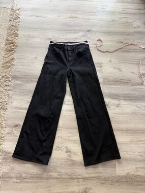 Quince Black Wide-Leg Jeans